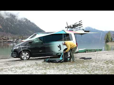 BENT Verbindbares Sonnensegel Zip-Protect Canvas Single Rot / RV Schwarz